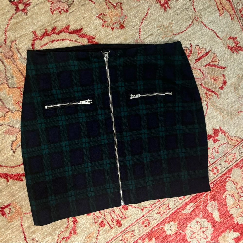 Madewell Plaid Skirt with Zipper Details